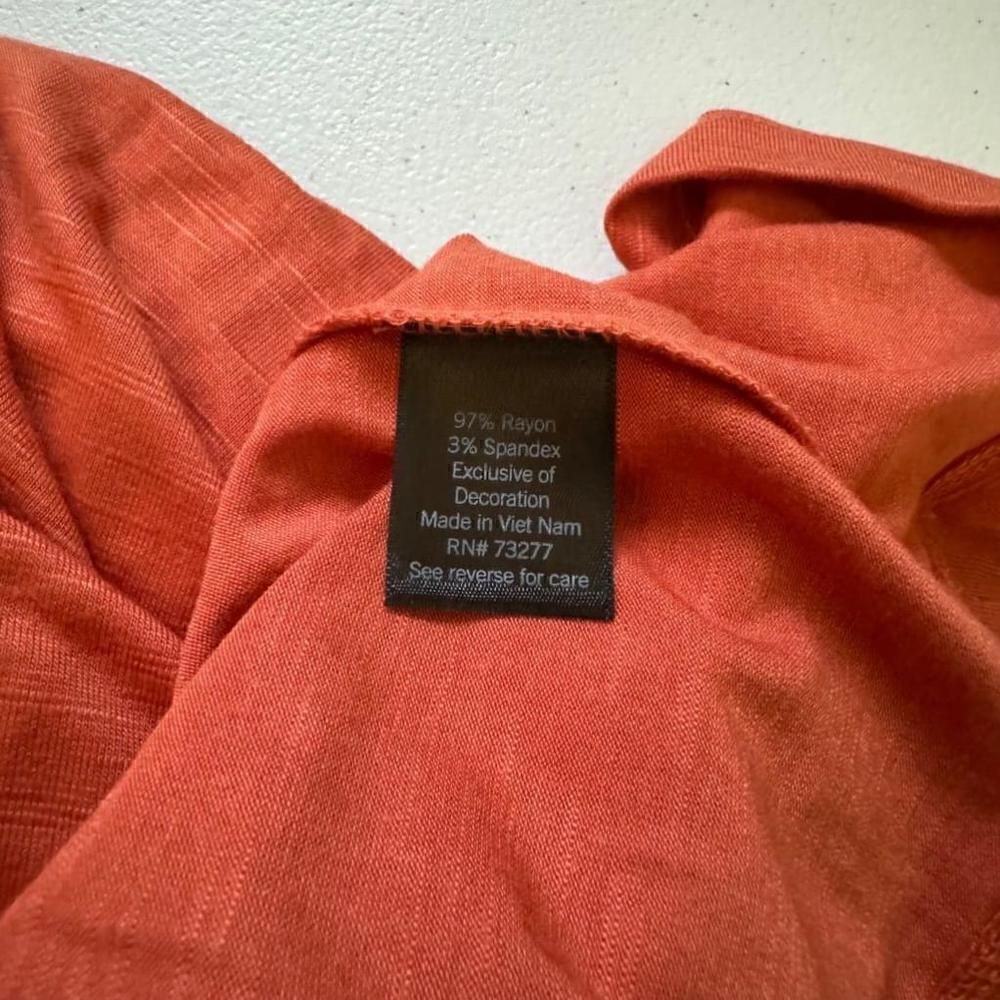 SIMPLY VERA VERA WANG women’s orange high ruffle neck sleeveless blouse - Picture 4 of 7